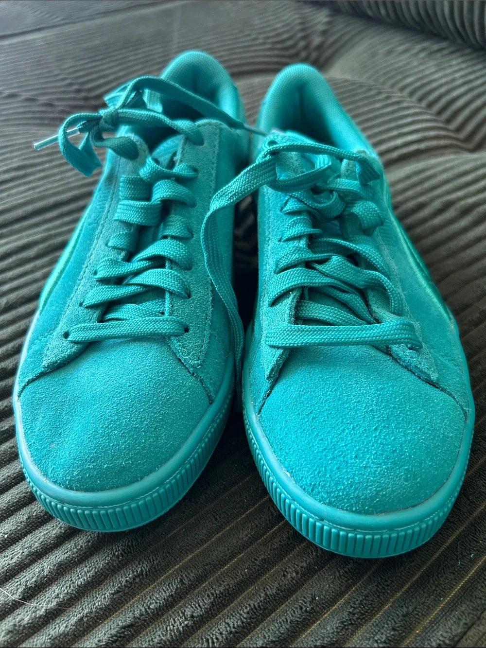 Puma Teal Suede Low-Top Sneakers